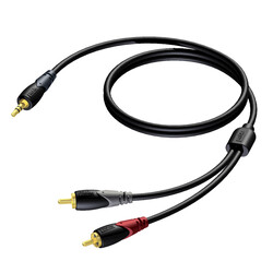 ProCab - CLA711/3 Çift RCA (tos) jaktan tekli 3,5mm Stereo mini jaka 3.0 Metre kablo