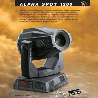 ALPHA SPOT 1200 Moving Head Işık