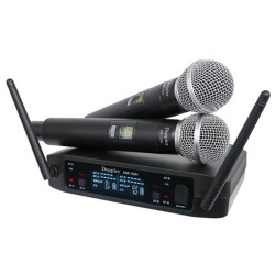Doppler - DM-132H Çift Anten Çift El Telsiz Mikrofon Seti