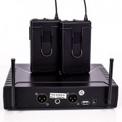 DM-102B 2 li Yaka Telsiz Mikrofon UHF Çift Anten - 2