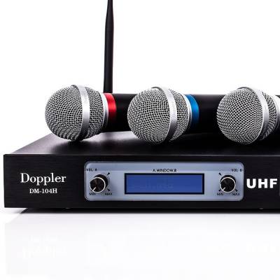 DM-104H 4 lü El Telsiz Mikrofon UHF Çift Anten