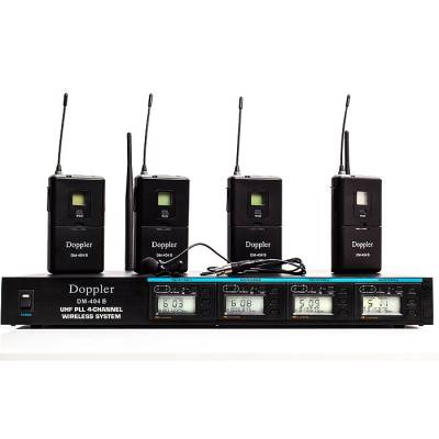 DM-404B 4lü Yaka Telsiz Mikrofon Çift Anten 9x8 Kanal Dijital - 1