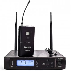 Doppler - DM-500B Tek Yaka Telsiz Mikrofon Çift Anten 6x16 Kanal Dijital