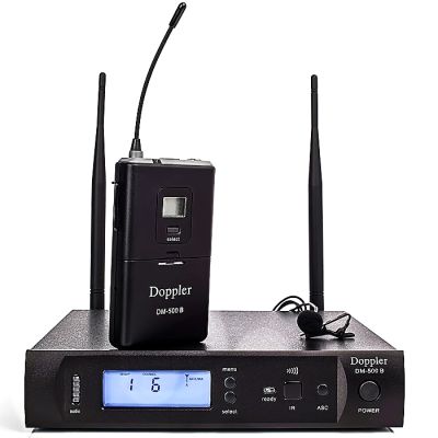 DM-500B Tek Yaka Telsiz Mikrofon Çift Anten 6x16 Kanal Dijital