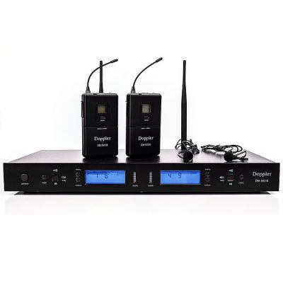 DM-502B 2li Yaka Telsiz Mikrofon Çift Anten 6x16 Kanal Dijital