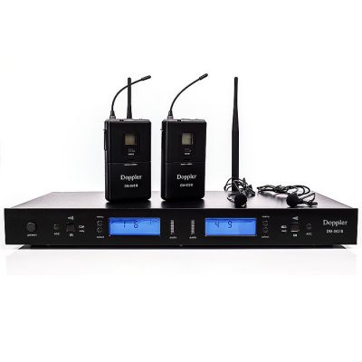 DM-502B 2li Yaka Telsiz Mikrofon Çift Anten 6x16 Kanal Dijital - 1