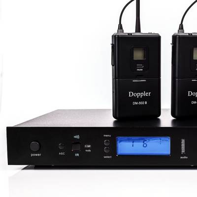 DM-502B 2li Yaka Telsiz Mikrofon Çift Anten 6x16 Kanal Dijital - 5