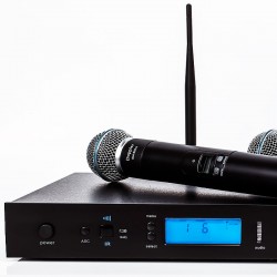 DM-502H 2li El Telsiz Mikrofon Çift Anten 6x16 Kanal Dijital - Thumbnail