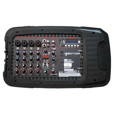 Vector VRC-210 | 2 x 500W Portable PA System - 10 inch PA Speakers with Bluetooth Mixer - 2
