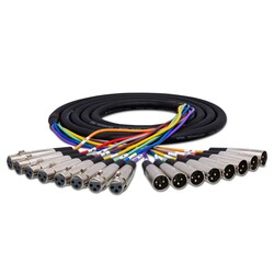 8'li Snake Kablo XLR3 Dişi - XLR3 Erkek (XLR-802) - HOSA