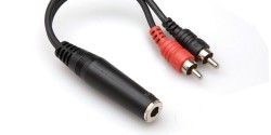1/4&prime;&prime; TRS (F) <-> Dual RCA (M) Stereo Breakout kablo (Erkek) YPR-257 - HOSA