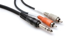HOSA - 1/4′′ TRS (M) <-> Dual RCA (M) Insert kablo, 2 mt (Erkek) TRS-202