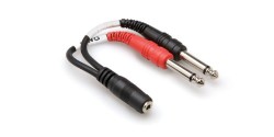 HOSA - 3.5 mm. TRS (F) <-> Dual 1/4′′ TS (M) Stereo Breakout kablo (Erkek) YMP-434