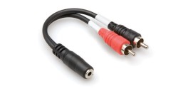HOSA - 3.5 mm. TRS (F) <-> Dual RCA (M) Stereo Breakout kablo (Erkek) YMR-197
