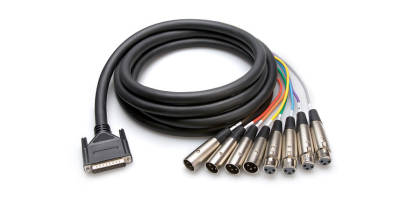8'li TRS-XLR AES/EBU Snake Kablo (5 mt) Hosa Snake Kablo (TRS <-> XLRM + XLRF) AES-805Y - 1