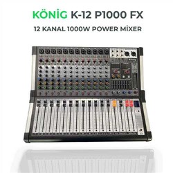K-12P 1000FX 12 KANAL POWER MİXER 2X500W - König