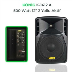 König - K-1412A 12'' 500W AKTİF KABİN