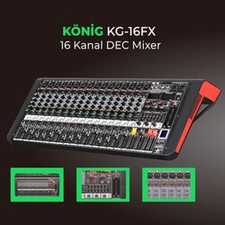 König - KG-16FX 16 Kanal Deck Mikser