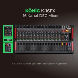 König - K-16FX 16 Kanal Deck Mikser