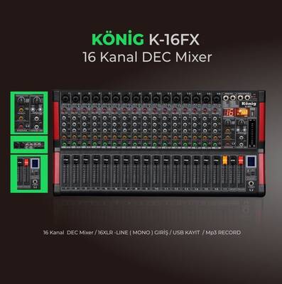 K-16FX 16 Kanal Deck Mikser