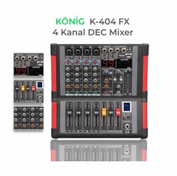 König - K-404 FX 4 Kanal Ses Mikseri