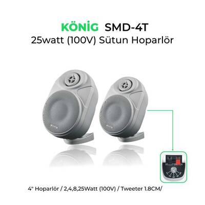 SMD-4T SB 4'' 100 V Hat Trafolu Duvar Hoparlör - 2