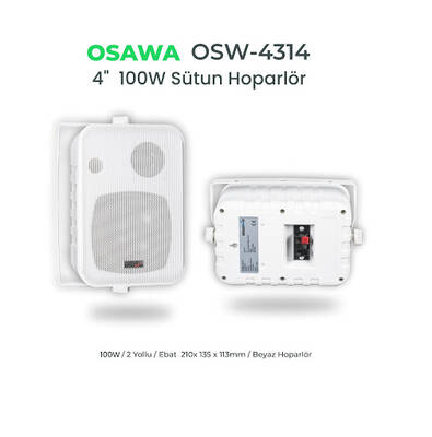 OSW 4314 T Hat Trafolu 100V Duvar Hoparlörü