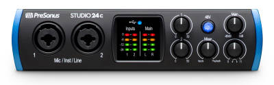Studio 24c Yeni nesil 2 Giriş / 4 Çıkış, 2 mikrofon girişli USB-C ses kartı