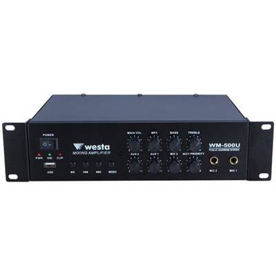 WM-500U 2 Mic Girişli 100W 8 ohm 100V Mikser Anfi - 1