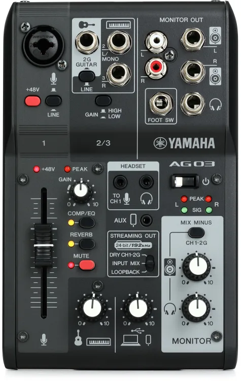 Yamaha - Retaıl - AG03 MK2 B 3 Kanal Mikser