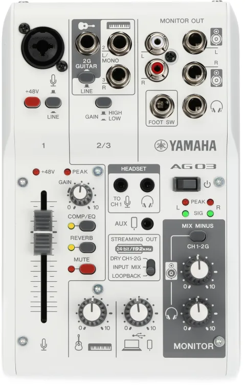 Yamaha - Retaıl - AG03 MK2 W 3 Kanal Mikser